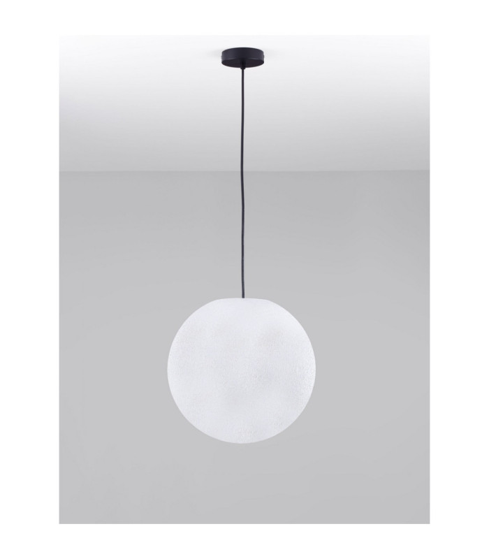 Moon 40cm Globe Pendant Ceiling Light White Black E27 1x12W IP65-3