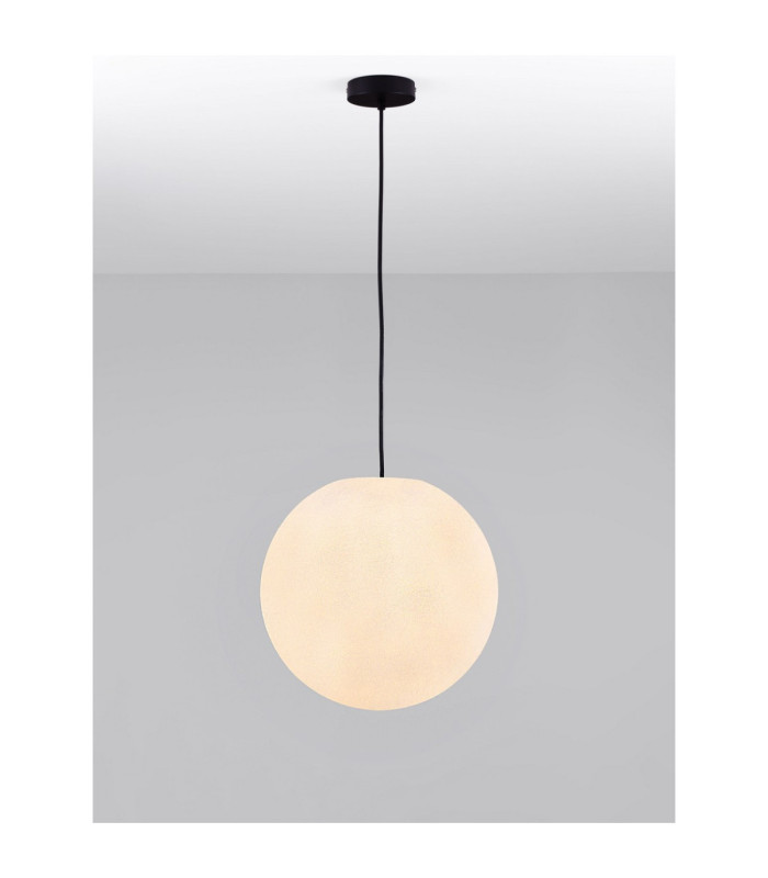 Moon 40cm Globe Pendant Ceiling Light White Black E27 1x12W IP65-4