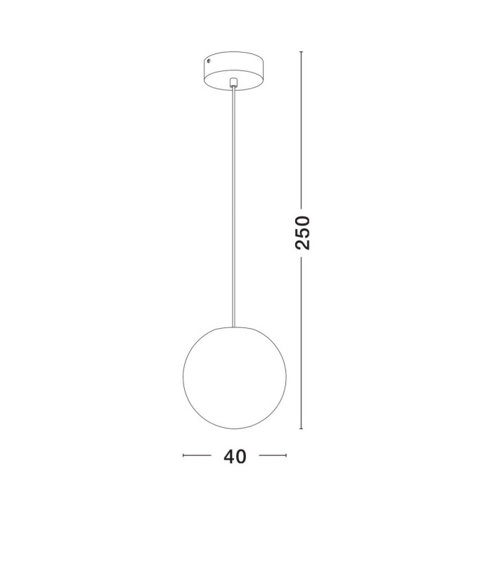 Moon 40cm Globe Pendant Ceiling Light White Black E27 1x12W IP65-7
