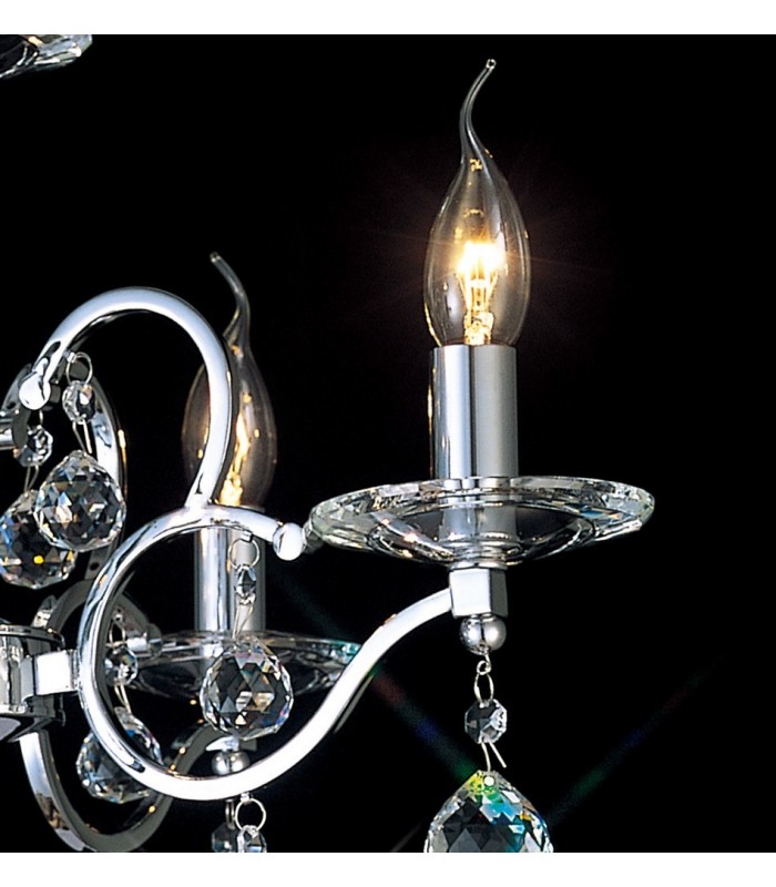 Ceiling Pendant Chandelier 4 Light Polished Chrome, Crystal - 5