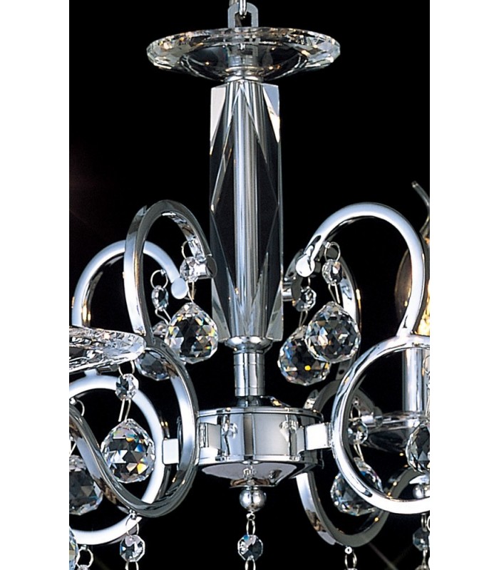 Ceiling Pendant Chandelier 4 Light Polished Chrome, Crystal - 7
