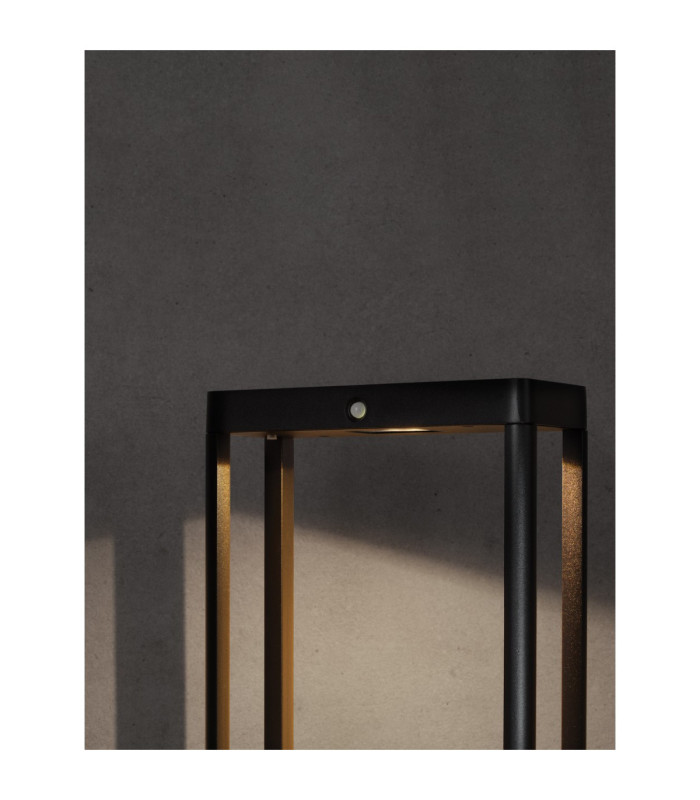 Berni 50cm Outdoor Bollard Dark Anthracite LED 2W 108lm 3000K IP65 Solar PIR Sensor-5