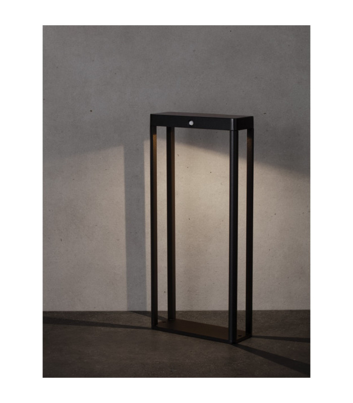 Berni 50cm Outdoor Bollard Dark Anthracite LED 2W 108lm 3000K IP65 Solar PIR Sensor-6
