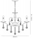 Ceiling Pendant Chandelier 6 Light Polished Chrome, Crystal - 3