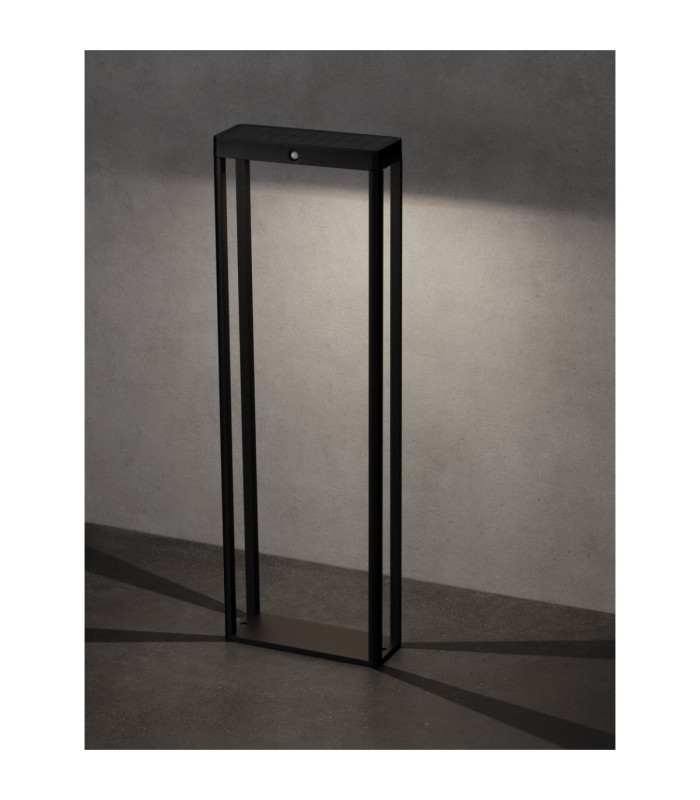 Berni 70cm Outdoor Bollard Dark Anthracite LED 2W 108lm 3000K IP65 Solar PIR Sensor-4