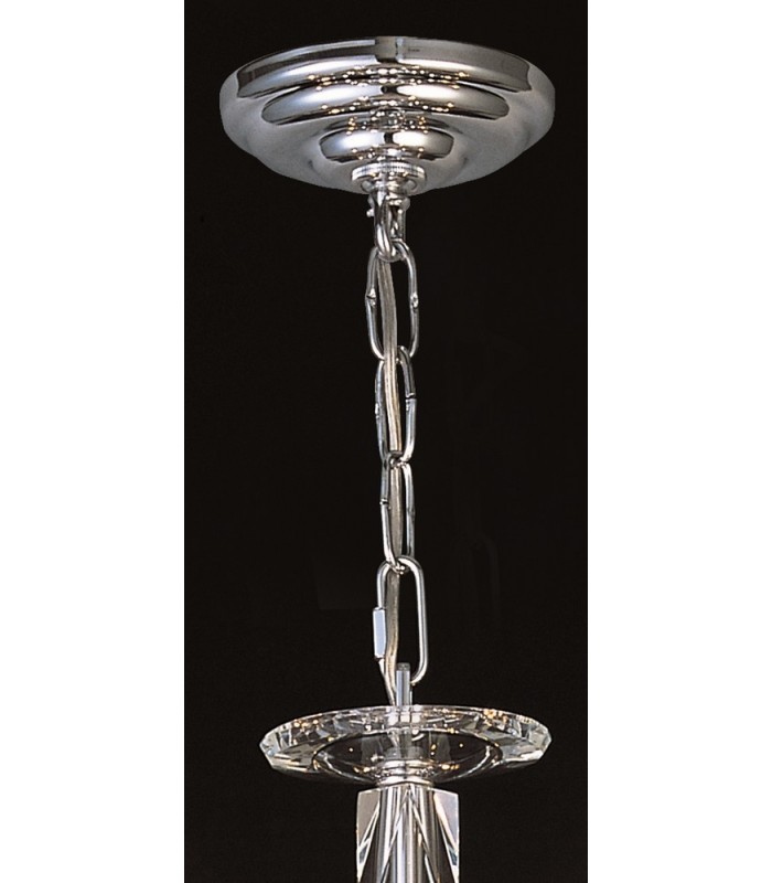 Ceiling Pendant Chandelier 6 Light Polished Chrome, Crystal - 4