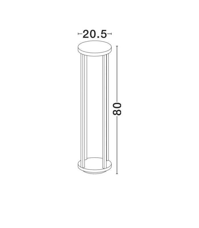Optus Outdoor Bollard Dark Anthracite LED 9W 459lm IP65 3000K-8