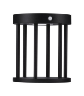 Aigo Outdoor Pedestal Light Dark Anthracite LED 2W 89lm 3000K IP65 Solar PIR Sensor-1