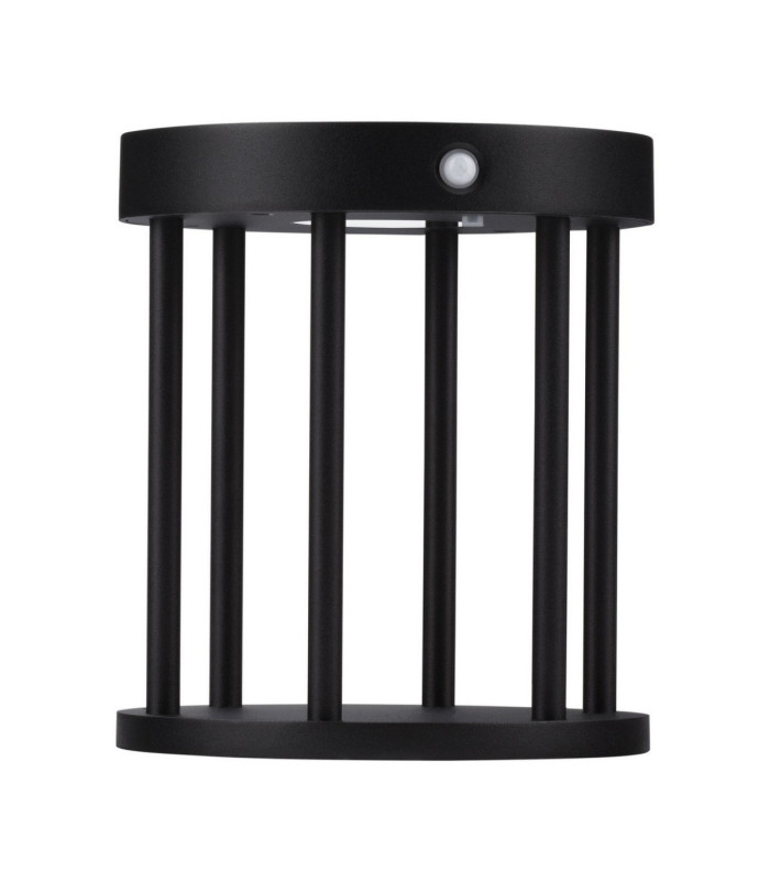 Aigo Outdoor Pedestal Light Dark Anthracite LED 2W 89lm 3000K IP65 Solar PIR Sensor-1