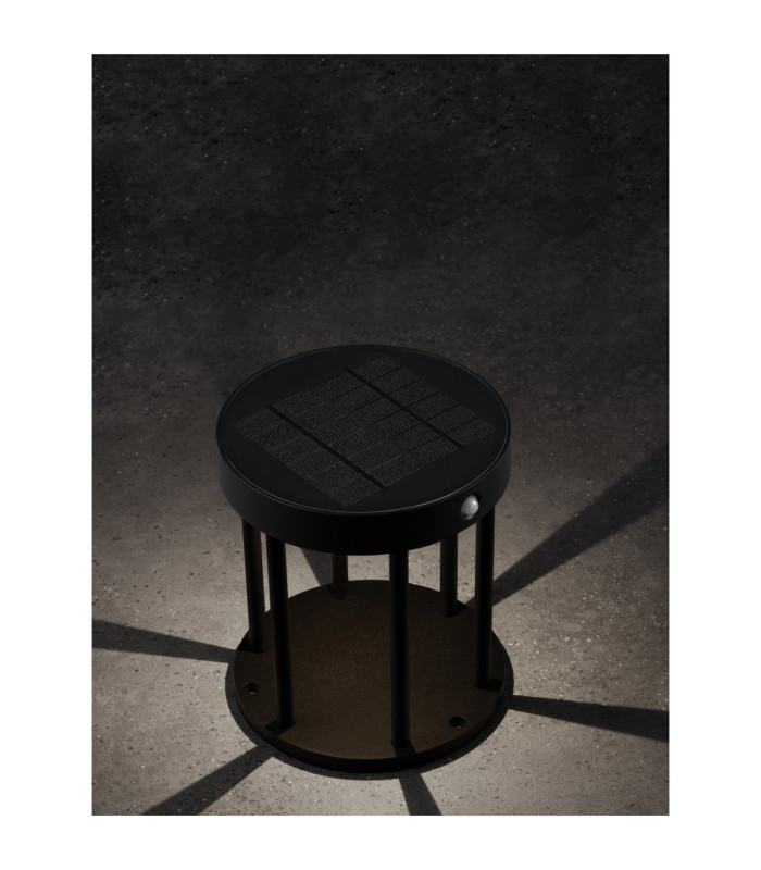 Aigo Outdoor Pedestal Light Dark Anthracite LED 2W 89lm 3000K IP65 Solar PIR Sensor-6
