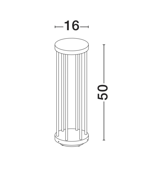 Nereus 50cm Outdoor Bollard Dark Anthracite LED 8W 428lm 3000K IP65-11