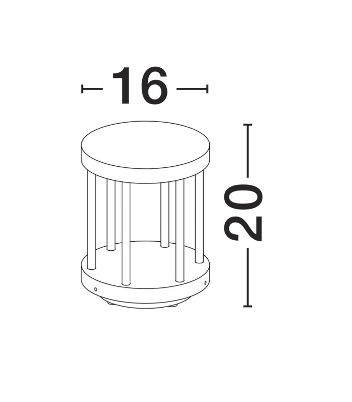 Nereus Outdoor Pedestal Light Dark Anthracite LED 8W 428lm 3000K IP65-9