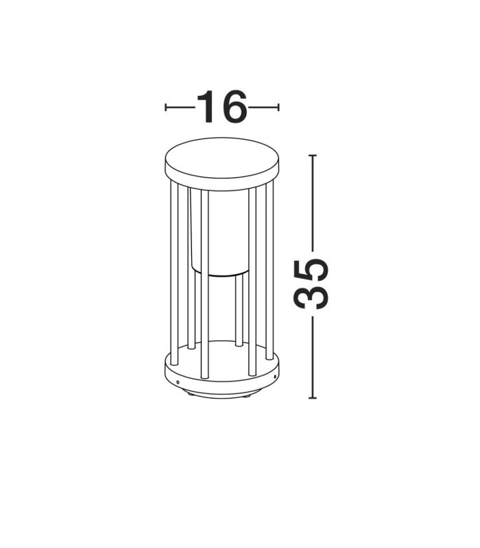 Elysium 35cm Top Mounted Outdoor Bollard Dark Anthracite E27 1x12W IP65-8