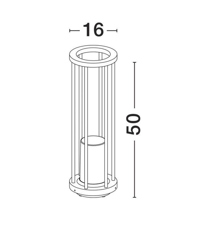 Elysium 50cm Outdoor Bollard Dark Anthracite E27 1x12W IP65-9