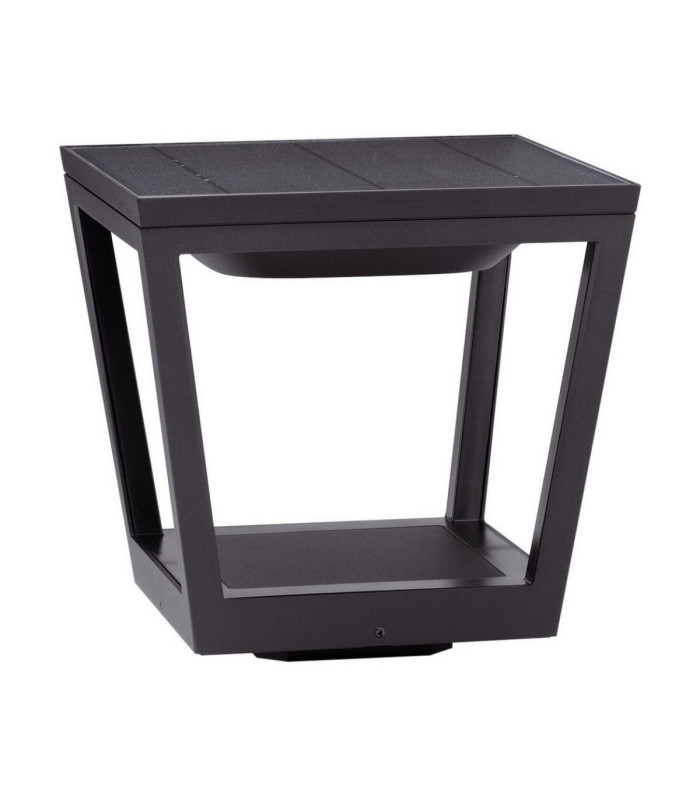 Cuppa Outdoor Pedestal Light Dark Anthracite LED 2W 5V DC 186lm IP54 3000K Solar PIR Sensor-1