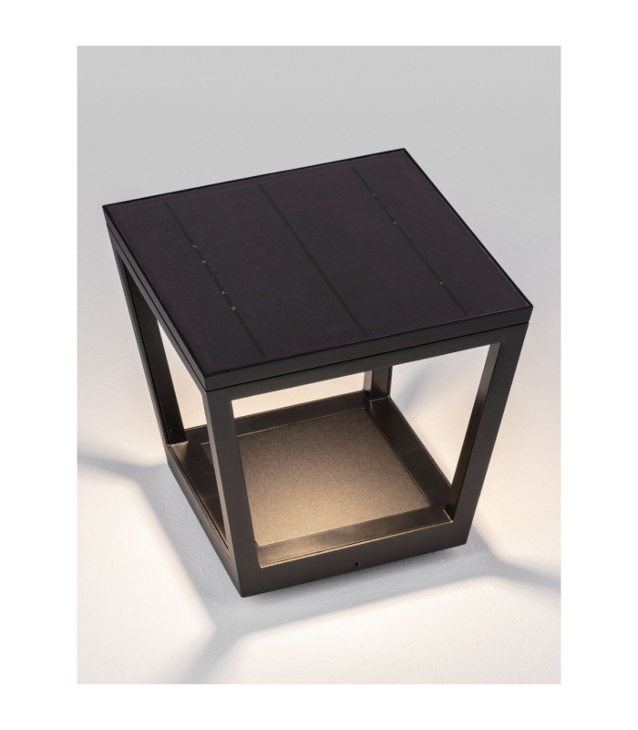 Cuppa Outdoor Pedestal Light Dark Anthracite LED 2W 5V DC 186lm IP54 3000K Solar PIR Sensor-5