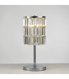 Crystal Curtain Table Lamp 3 Light Polished Chrome - 2