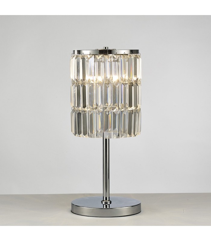 Crystal Curtain Table Lamp 3 Light Polished Chrome - 2