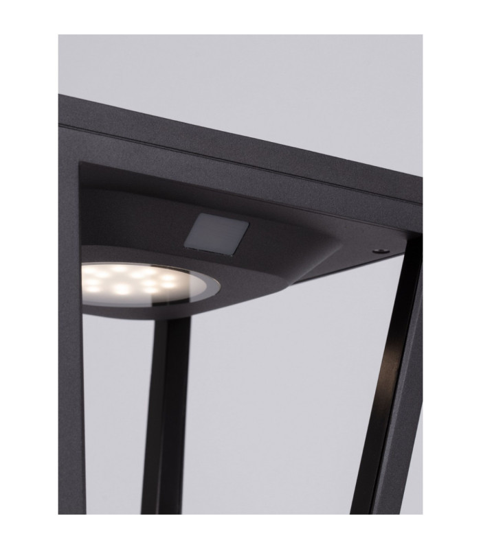 Cuppa Outdoor Pedestal Light Dark Anthracite LED 2W 5V DC 186lm IP54 3000K Solar PIR Sensor-6