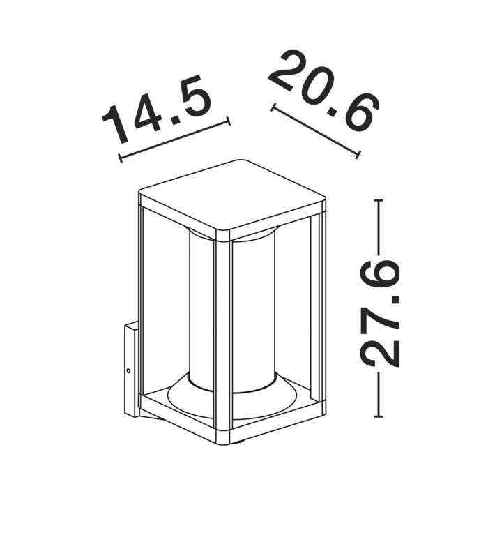 Pacific II Outdoor Wall Lantern Dark Anthracite E27 1x12W IP65-9