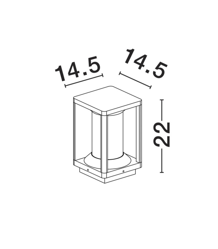 Pacific II Outdoor Pedestal Light Dark Anthracite E27 1x12W IP65-9