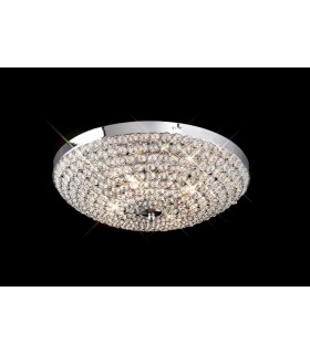 Flush Ceiling 4 Light Polished Chrome, Crystal - 2
