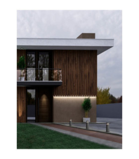 Navy 54.5cm Outdoor Bollard Grey LED 20W 1018lm IP65 3000K-2