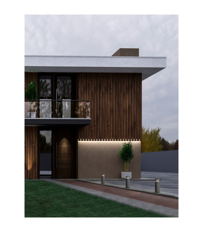 Navy 54.5cm Outdoor Bollard Grey LED 20W 1018lm IP65 3000K-2