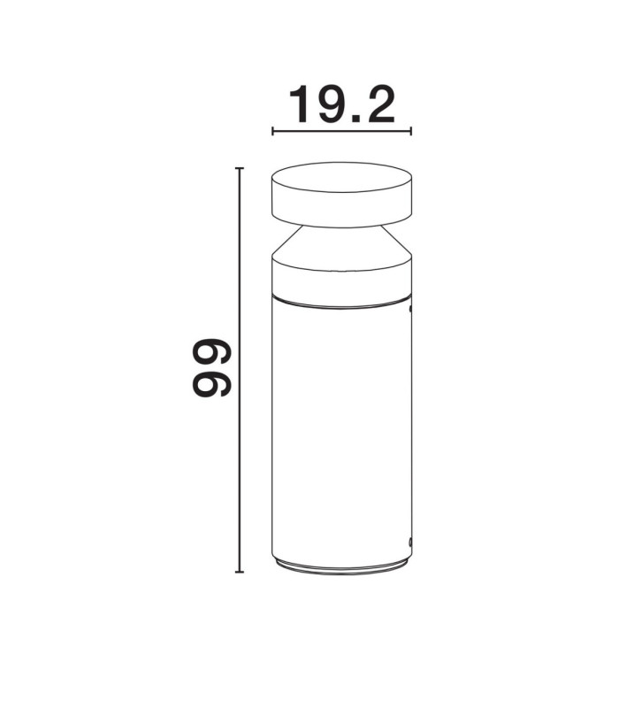 Navy 54.5cm Outdoor Bollard Grey LED 20W 1018lm IP65 3000K-8