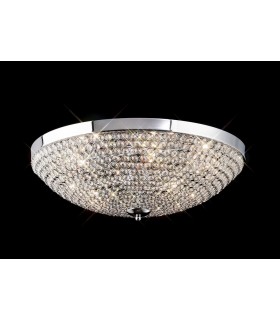 Flush Ceiling 6 Light Polished Chrome, Crystal. - 2