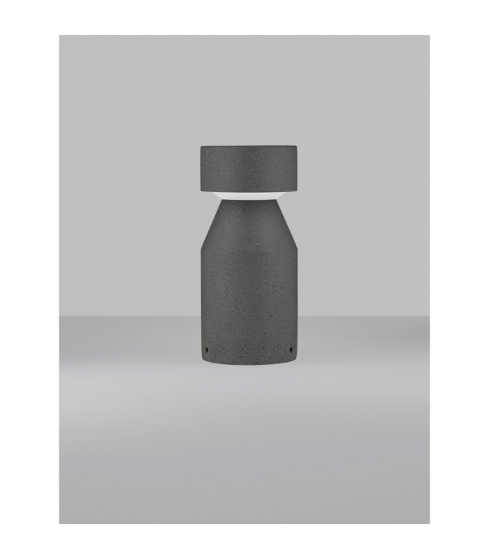 Lua 35.5cm Outdoor Pedestal Light Black LED 12W 629lm IP65 3000K-3