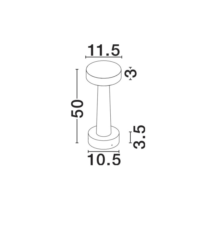 Cram 50cm Outdoor Bollard Grey LED 5W 580lm IP65 3000K-7