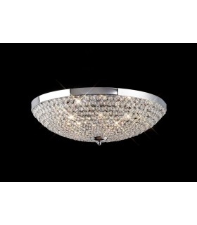Flush Ceiling 9 Light Polished Chrome, Crystal - 2