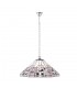 3 Light Large Ceiling Pendant Tiffany glass, chrome effect plate, E27 - 1