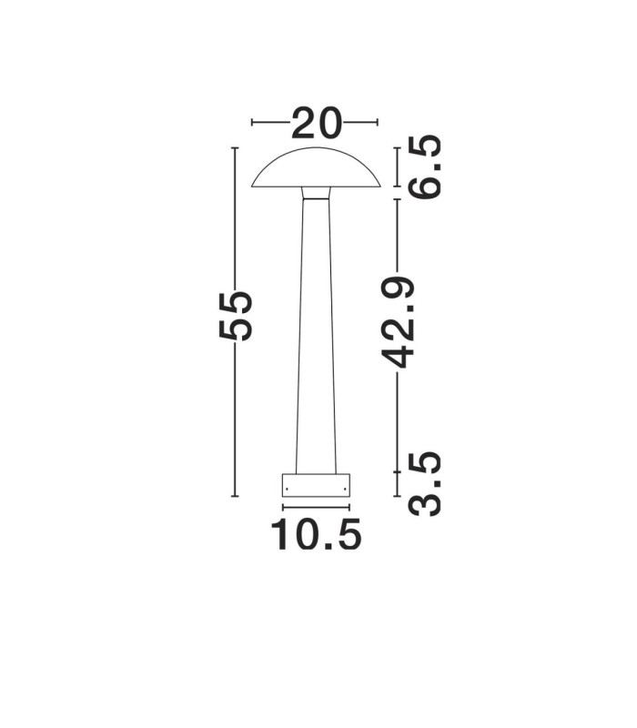 Tura 55cm Outdoor Bollard White LED 7W 840lm IP65 3000K-7
