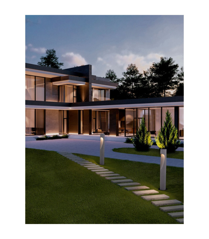 Nodino 75cm Outdoor Bollard Grey LED 6W 197lm 3000K IP65-2