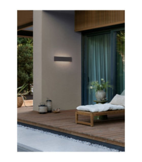 Luna Outdoor Up Down Wall Lamp Black LED 11W 644lm IP65 3000K-2