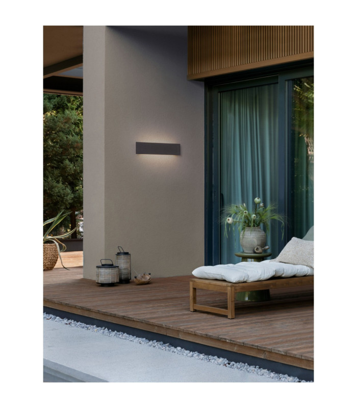 Luna Outdoor Up Down Wall Lamp Black LED 11W 644lm IP65 3000K-2