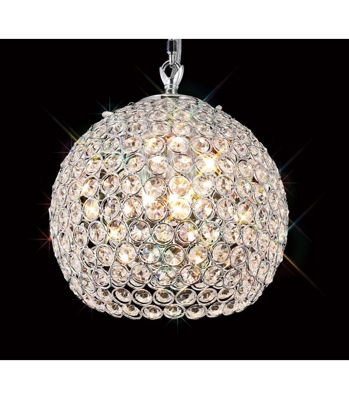 Ceiling Pendant 3 Light Polished Chrome, Crystal - 5