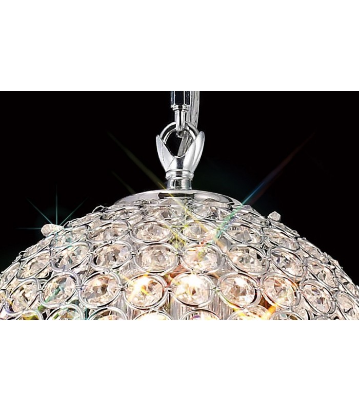 Ceiling Pendant 3 Light Polished Chrome, Crystal - 7