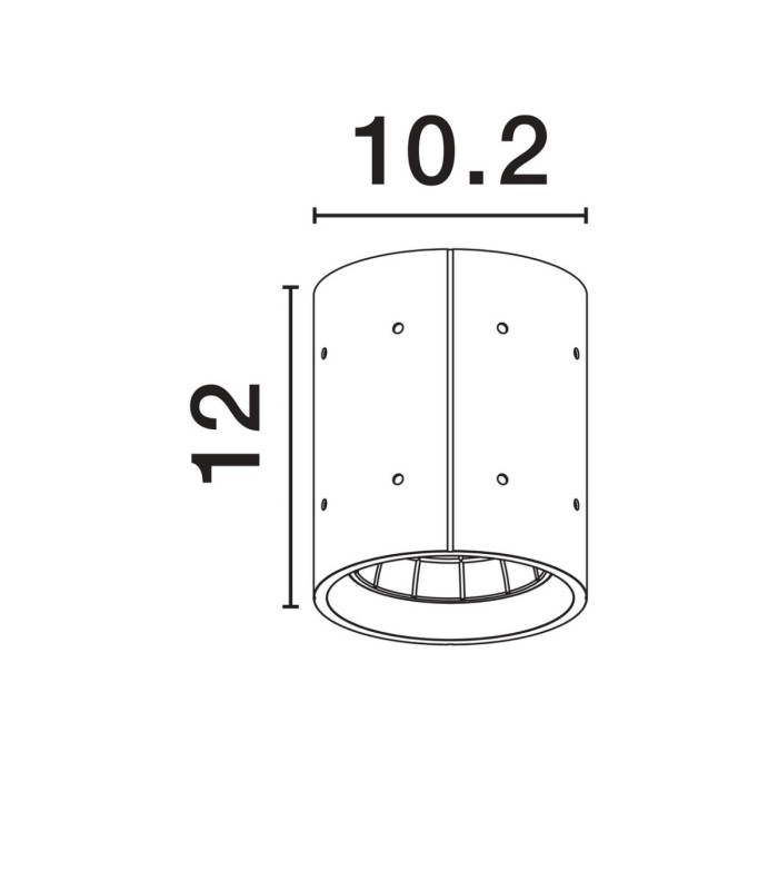 Ritz Outdoor Surface Mounted Downlight Grey LED 10W 1044lm IP65 3000K-6