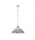 1 Light Medium Ceiling Pendant Tiffany glass, chrome effect plate, E27 - 1