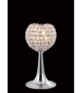 Table Lamp 2 Light Polished Chrome, Crystal - 2