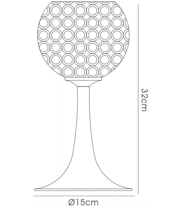 Table Lamp 2 Light Polished Chrome, Crystal - 3