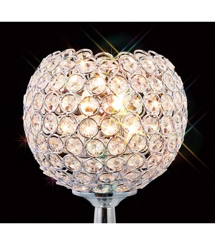 Table Lamp 2 Light Polished Chrome, Crystal - 5