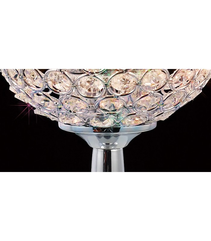Table Lamp 2 Light Polished Chrome, Crystal - 6