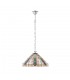 1 Light Medium Ceiling Pendant Tiffany glass, chrome effect plate, E27 - 1
