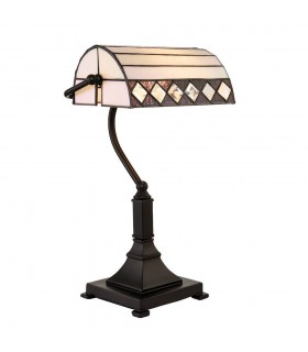 1 Light Table Lamp Dark Bronze, Tiffany Glass, E27 - 1