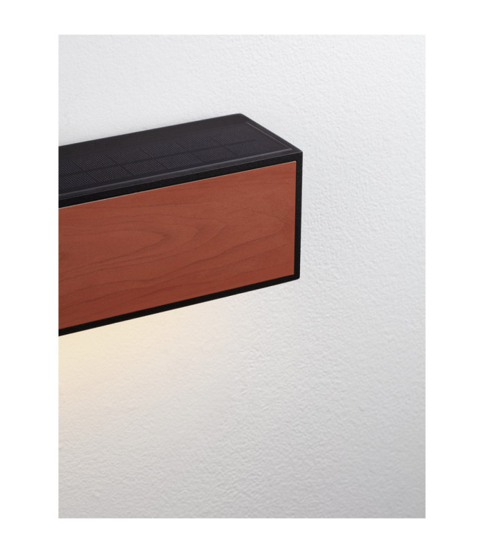 Brown Outdoor Wall Down Lamp Sandy Black LED 2W 82lm 3000K IP65 Solar PIR Sensor-6