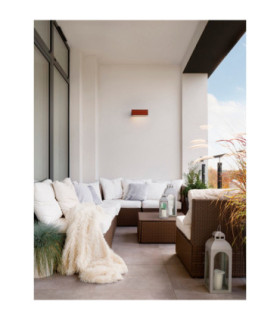 Brown Outdoor Wall Down Lamp Corten LED 2W 82lm 3000K IP65 Solar PIR Sensor-2